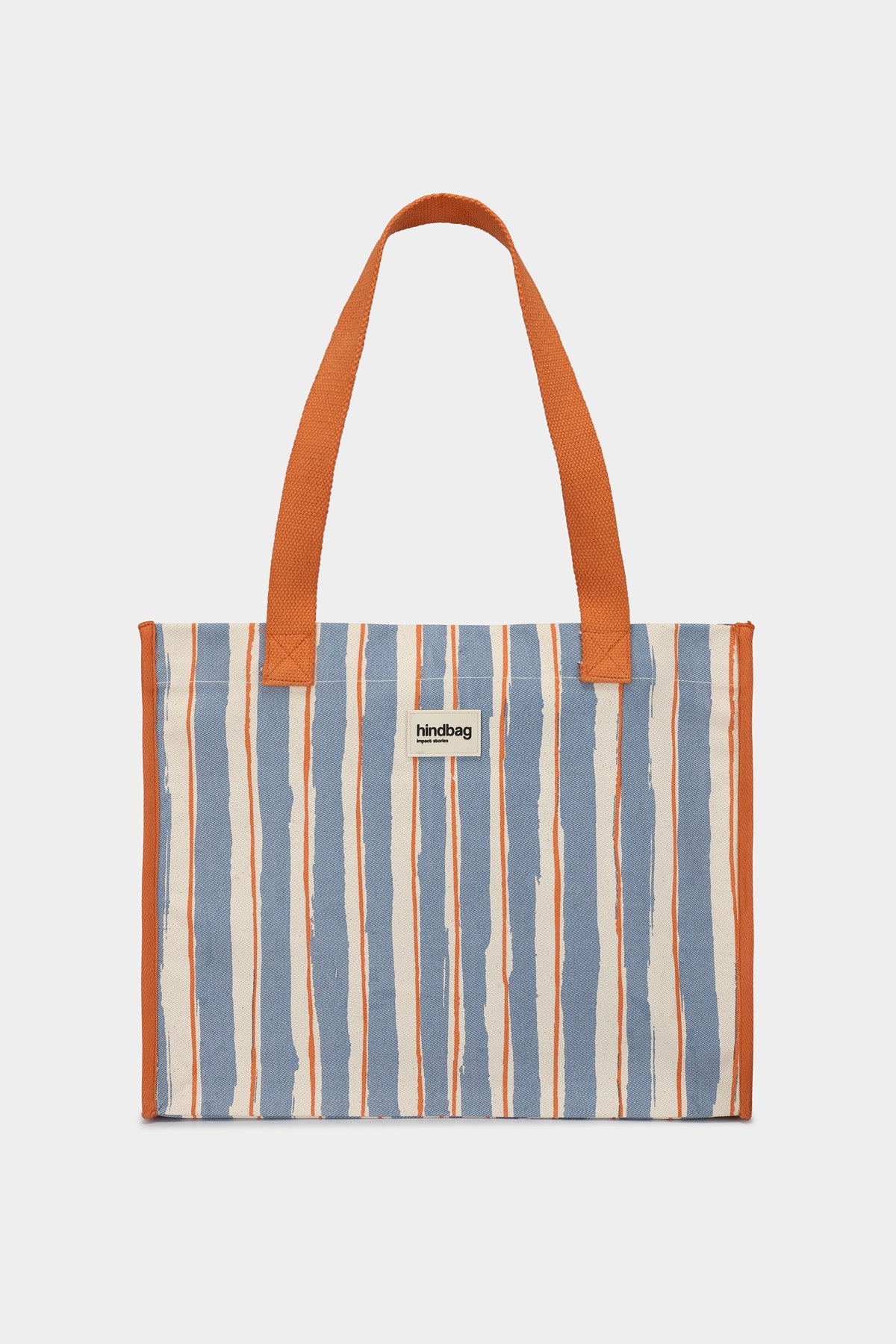 Claude Orange and Blue Stripes Tote bag