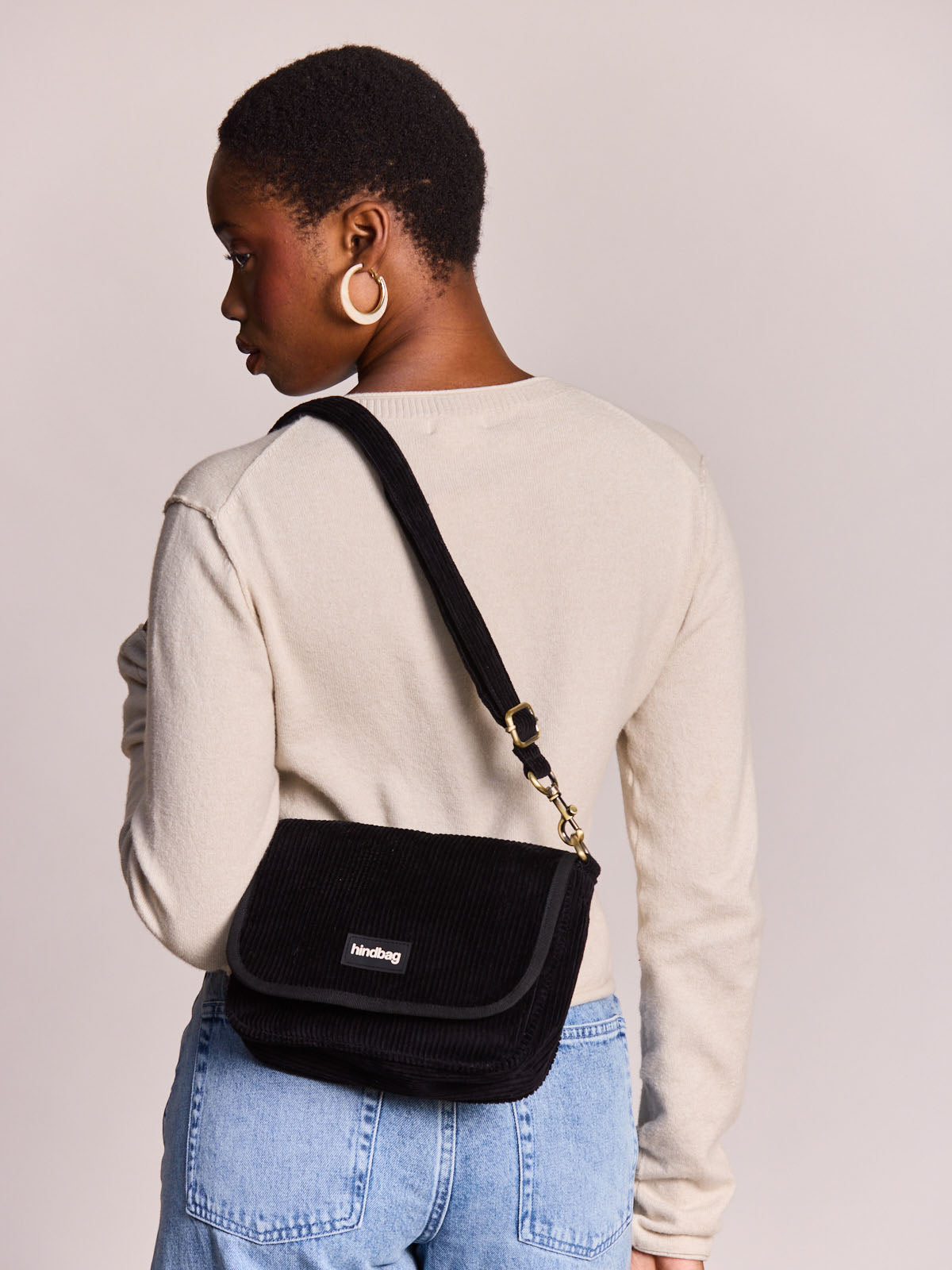Margault black corduroy Crossbody