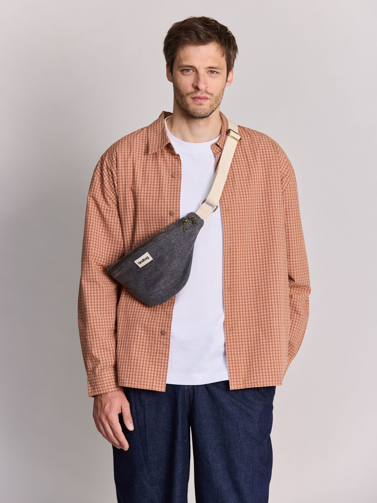 Olivia dark grey denim bum bag
