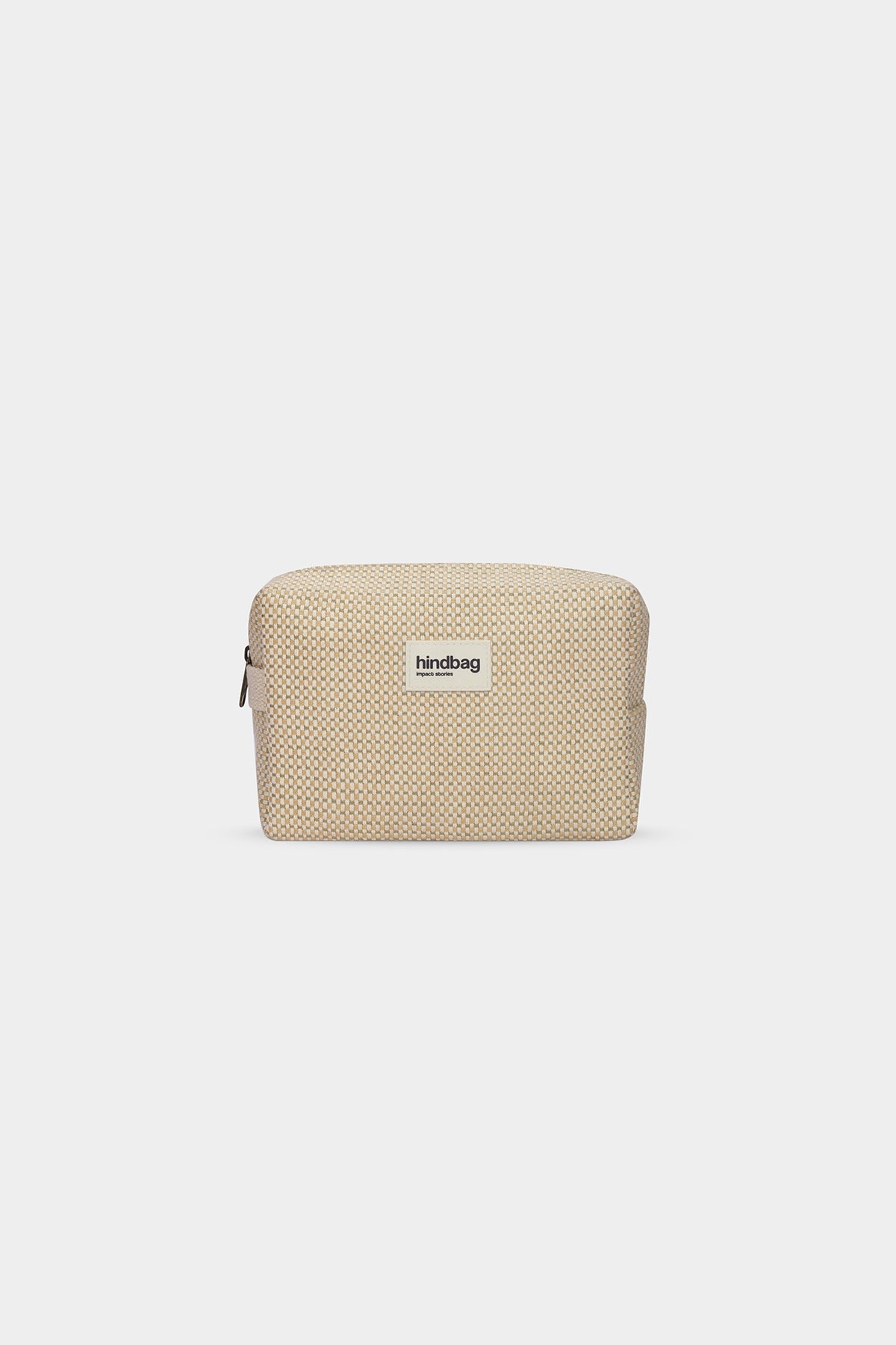 Leon nude woven toiletry bag