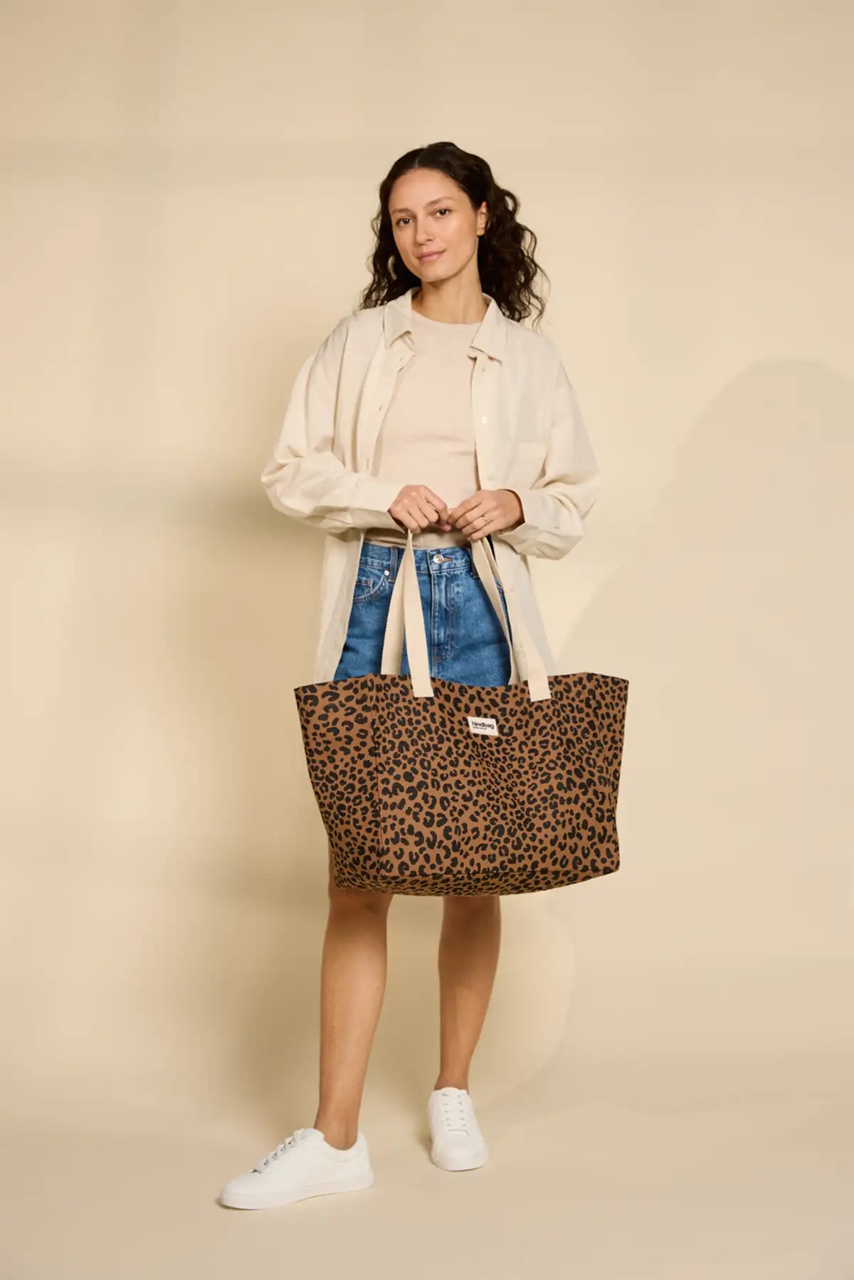 Tote bag Claude Cinnamon Leopard