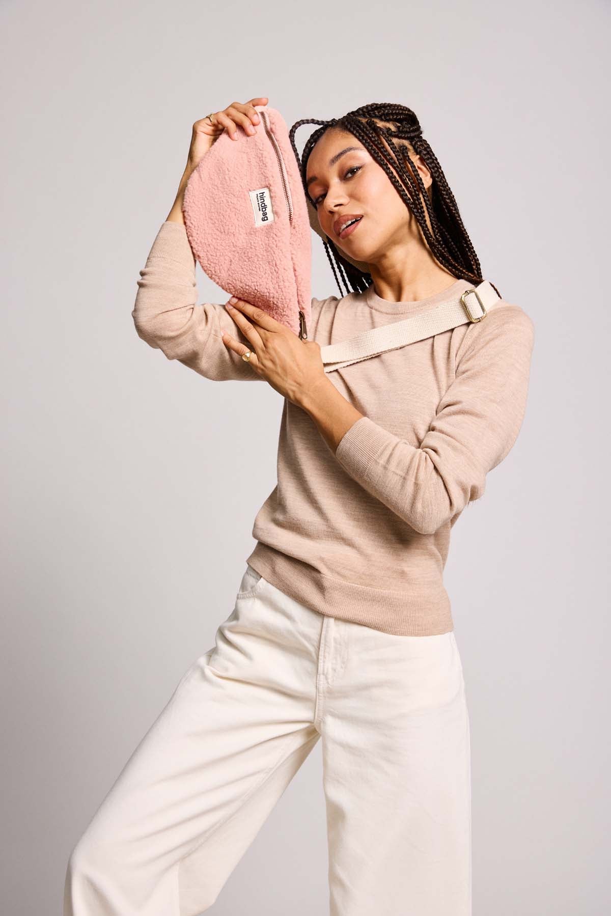 L Sasha Teddy Fanny Pack in Powder Pink