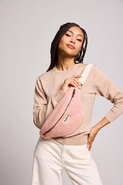 L Sasha Teddy Fanny Pack in Powder Pink
