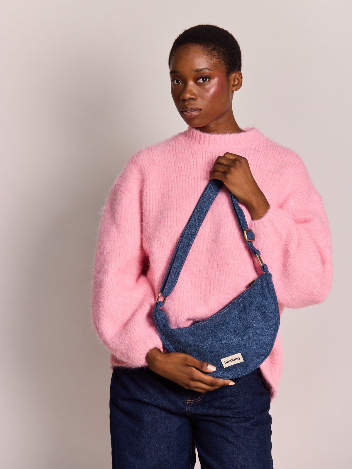 Andrea Dark blue denim crossbody bag