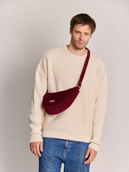 Andrea burgundy corduroy Crossbody bag