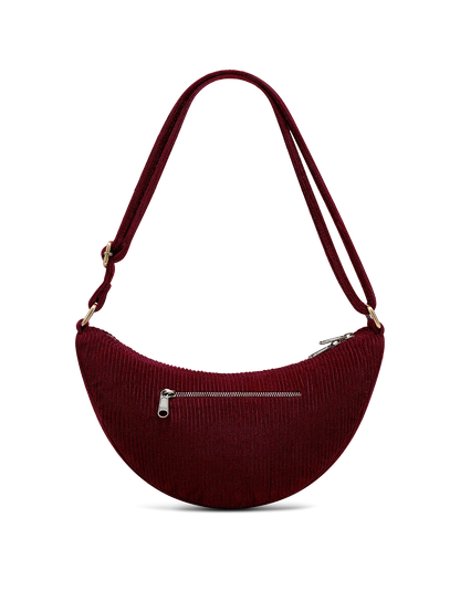 Andrea burgundy corduroy Crossbody bag