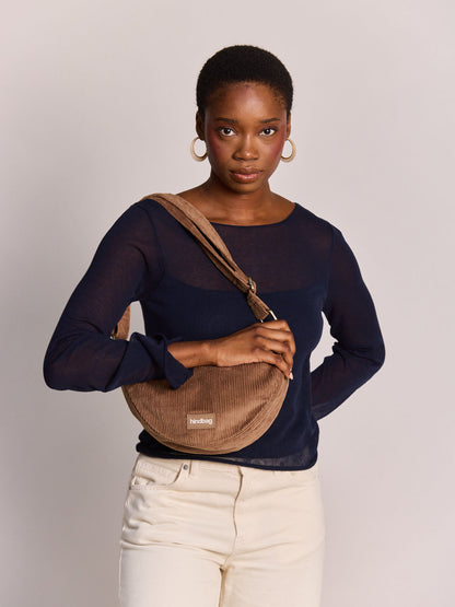 Andrea macchiato corduroy Crossbody bag