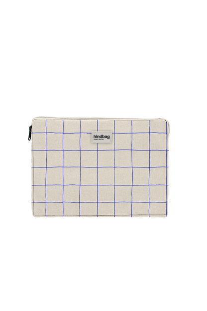 Ava Computer Case – Off-White/Blue Check