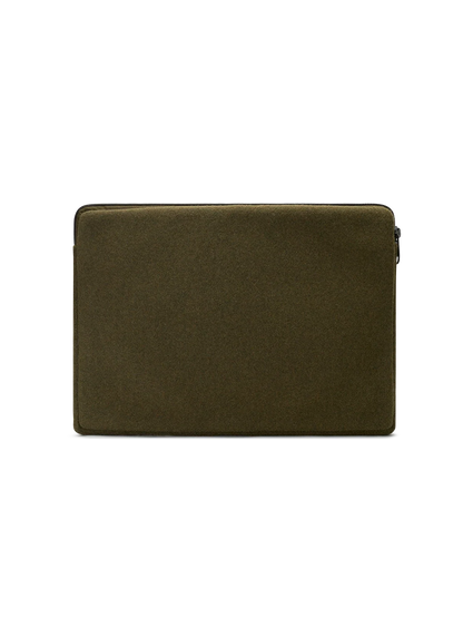 Ava khaki wool effect Laptop Case