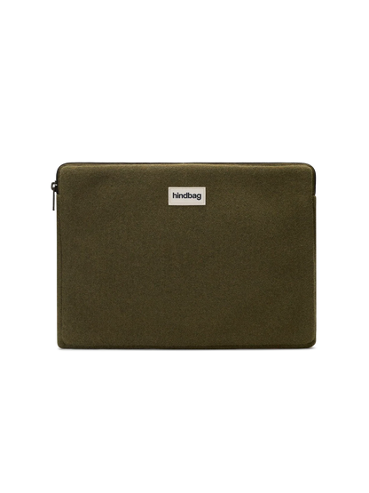 Ava khaki wool effect Laptop Case