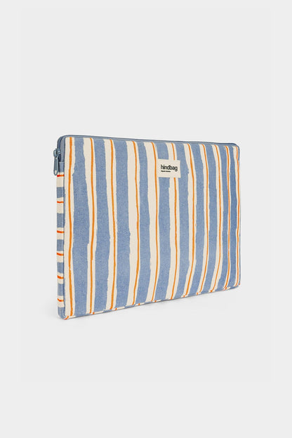 Ava Laptop Sleeve Orange and Blue Stripes