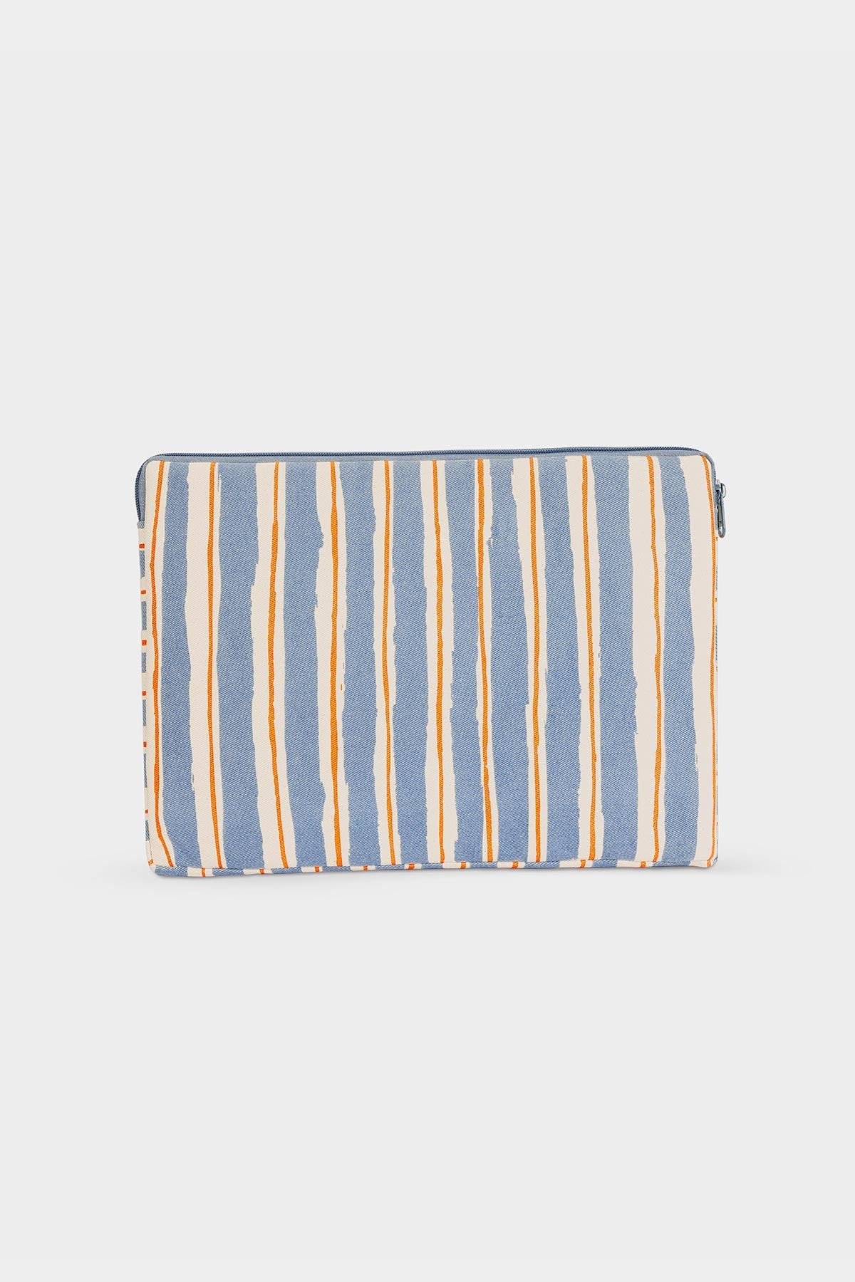 Ava Laptop Sleeve Orange and Blue Stripes