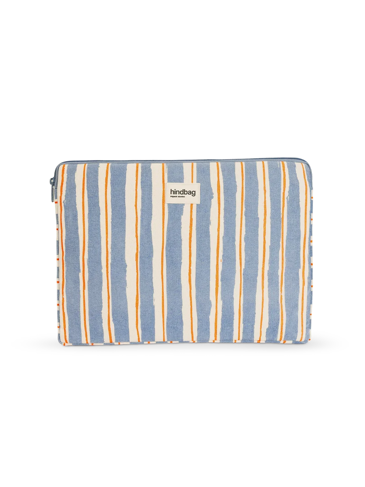 Ava Laptop Sleeve Orange and Blue Stripes