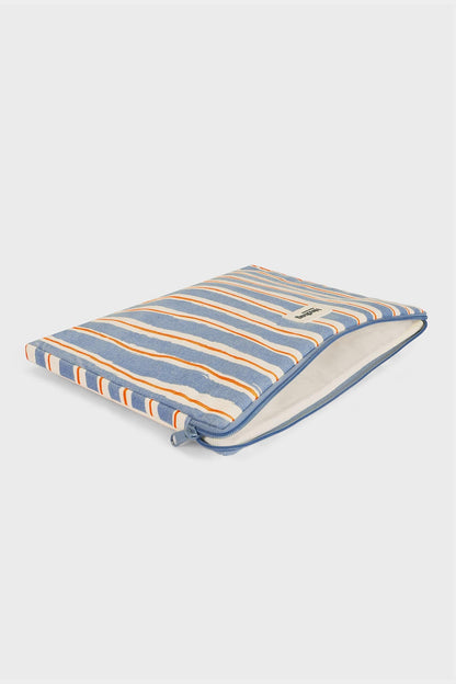 Ava Laptop Sleeve Orange and Blue Stripes