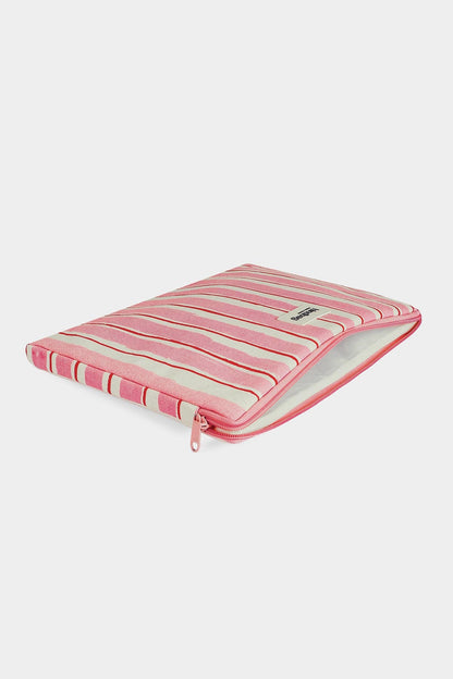 Ava Laptop Sleeve Red and Pink Stripes