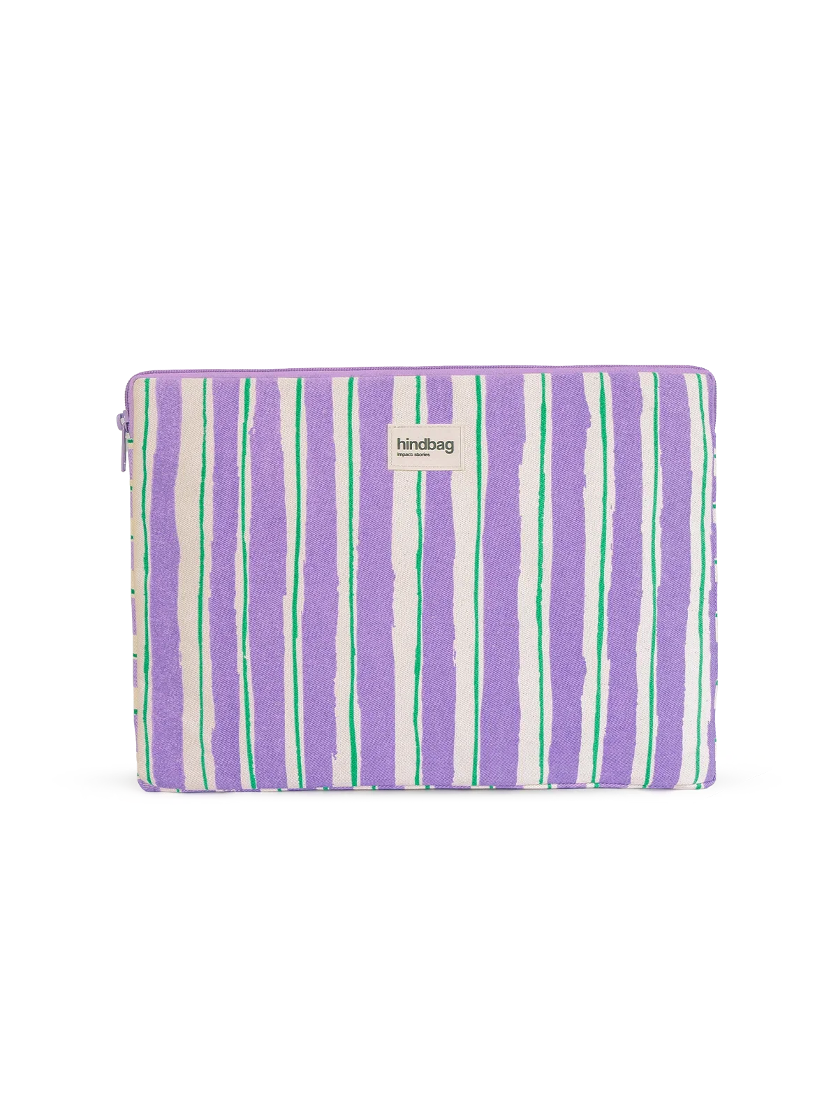 Ava Laptop Sleeve Green and Parma Stripes