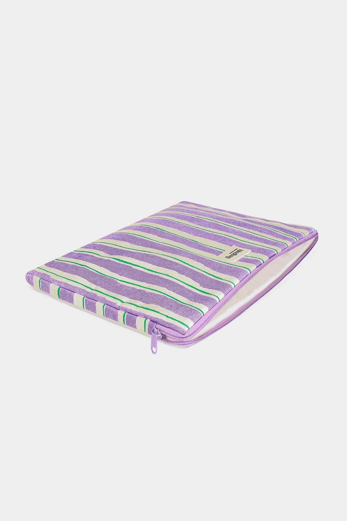 Ava Laptop Sleeve Green and Parma Stripes