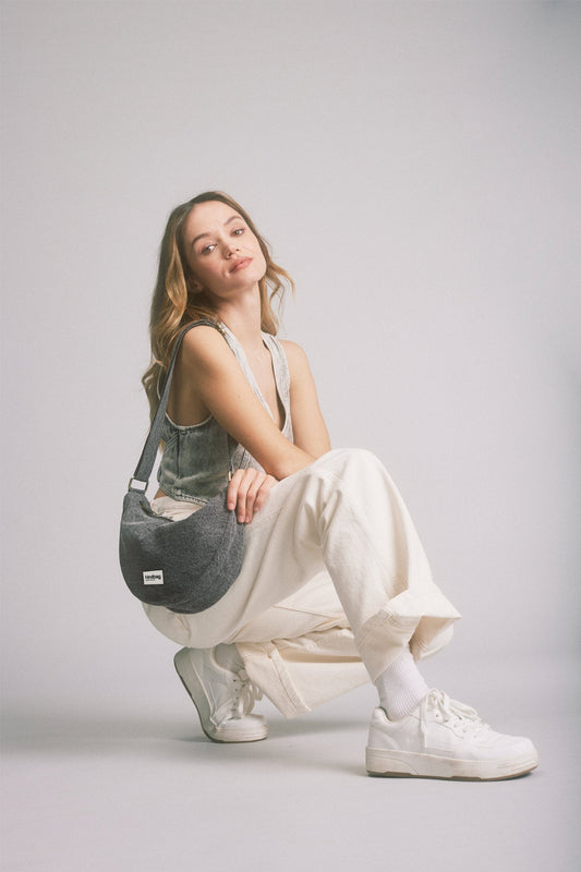 Andrea Denim Gray Belt Bag