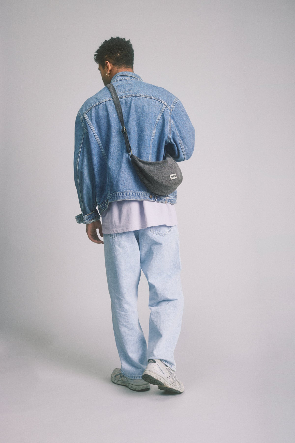 Andrea Denim Gray Belt Bag