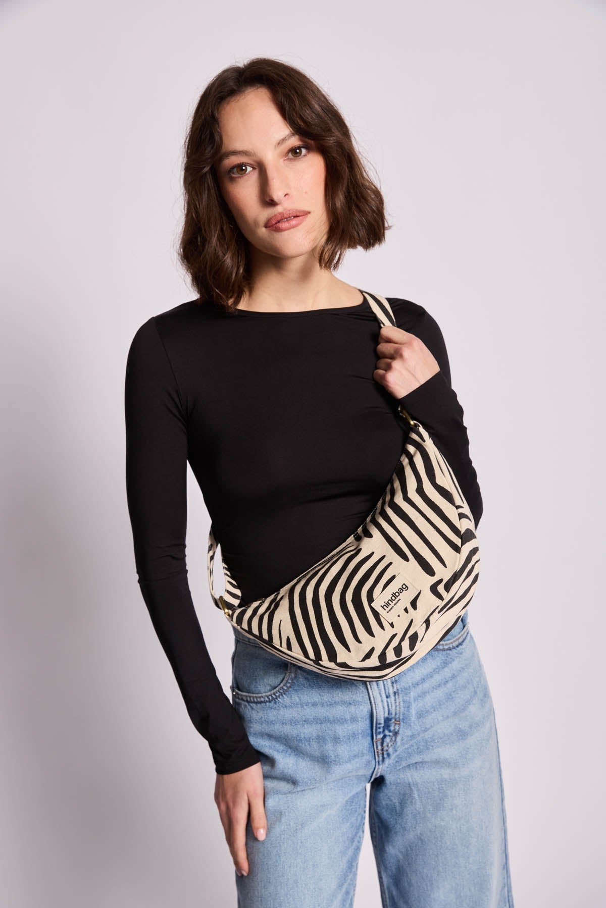 Andrea Belt Bag Ecru Zebra Print
