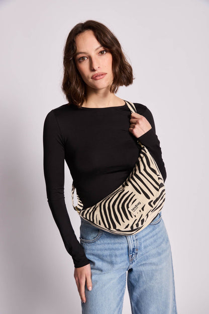 Andrea Belt Bag Ecru Zebra Print