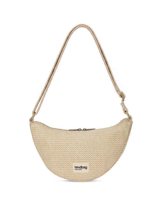 Andrea Woven bum bag in nude