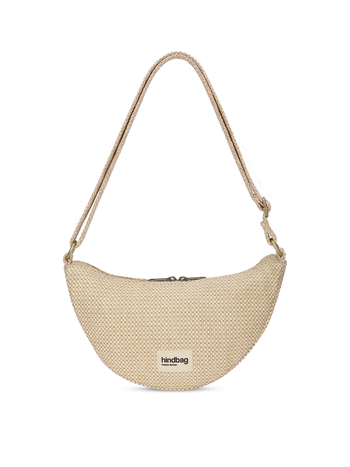 Andrea Woven bum bag in nude