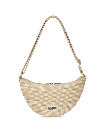 Andrea Woven bum bag in nude