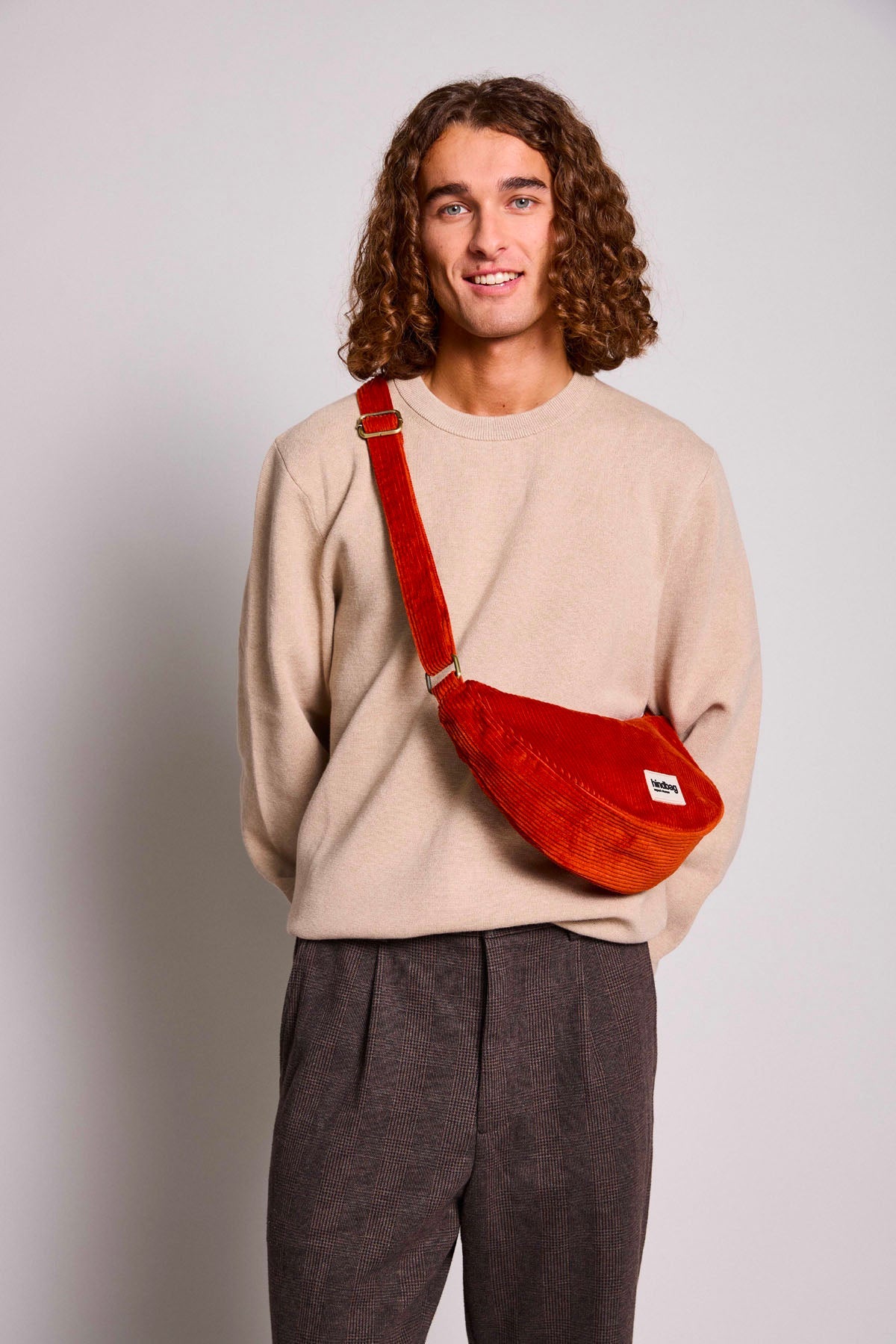 Andrea Fanny Pack in brick corduroy