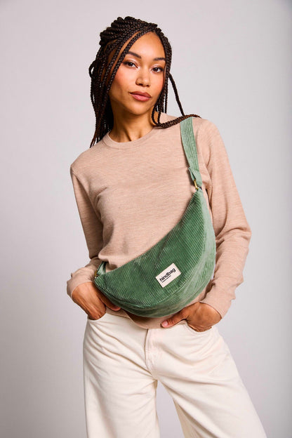 Andrea Fanny Pack in mint green corduroy