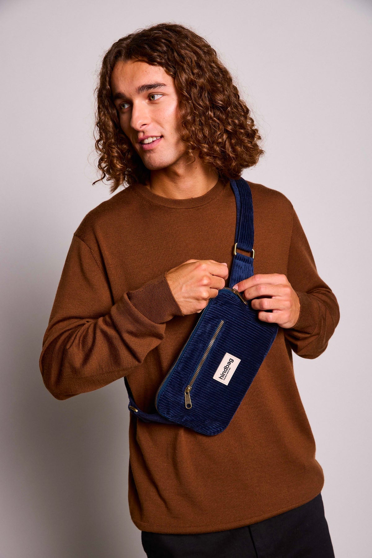 Harry Navy Corduroy Fanny Pack