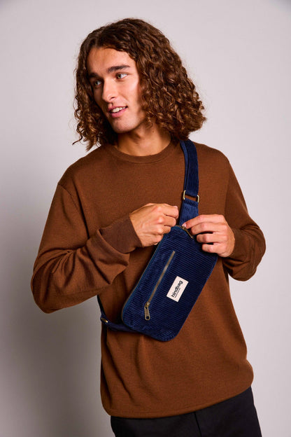 Harry Navy Corduroy Fanny Pack