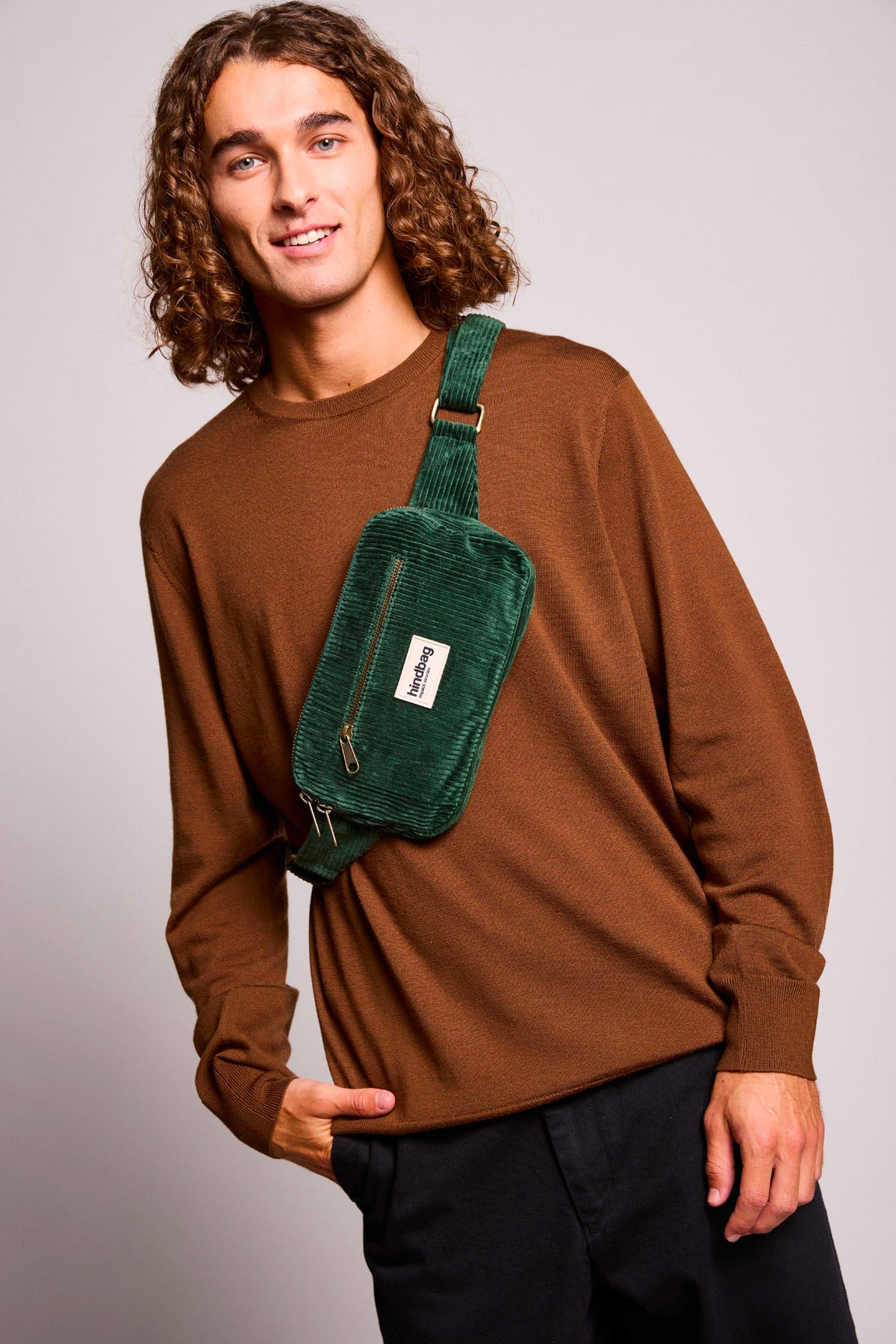 Harry Pine Green Corduroy Fanny Pack