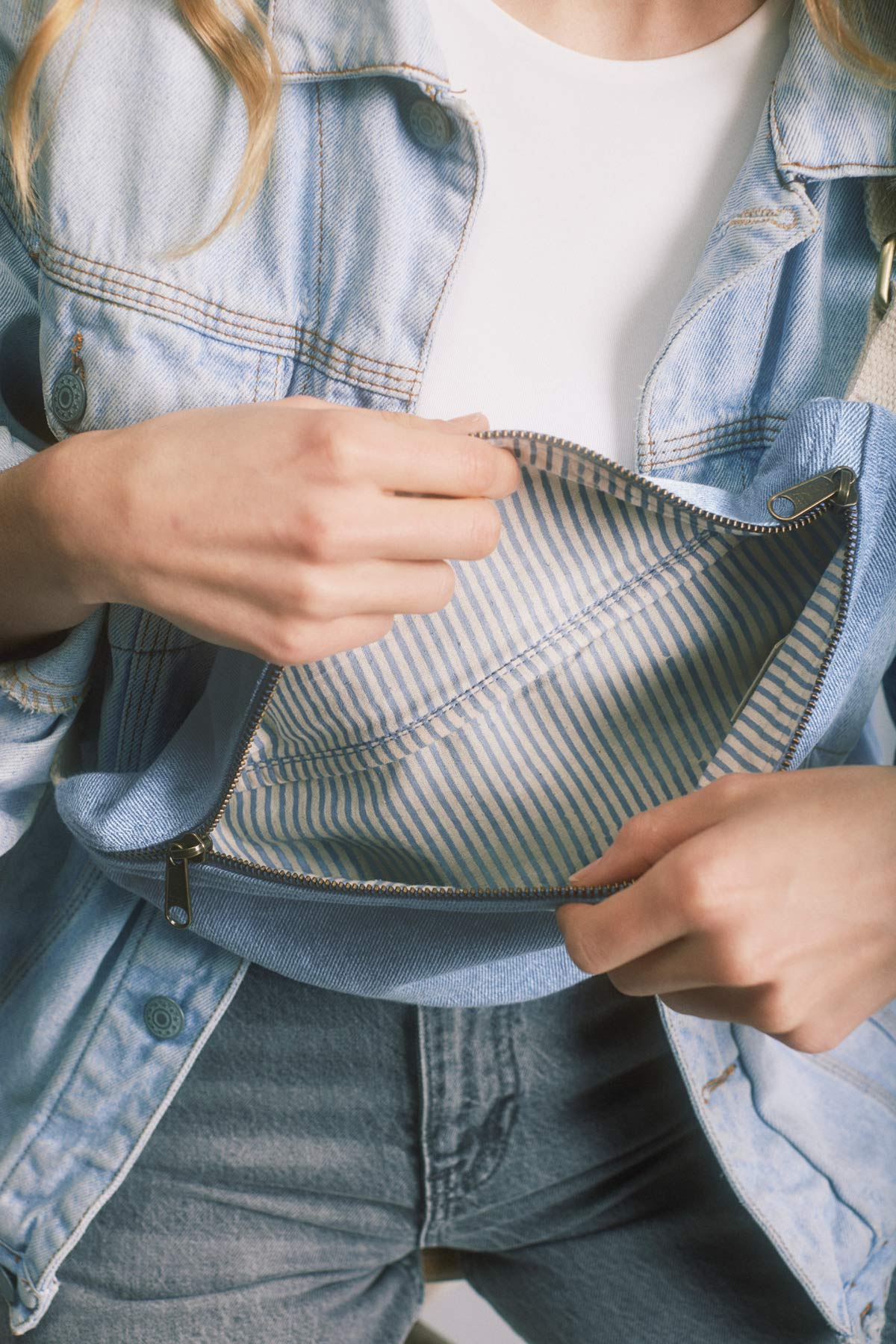 Olivia Denim Blue Belt Bag