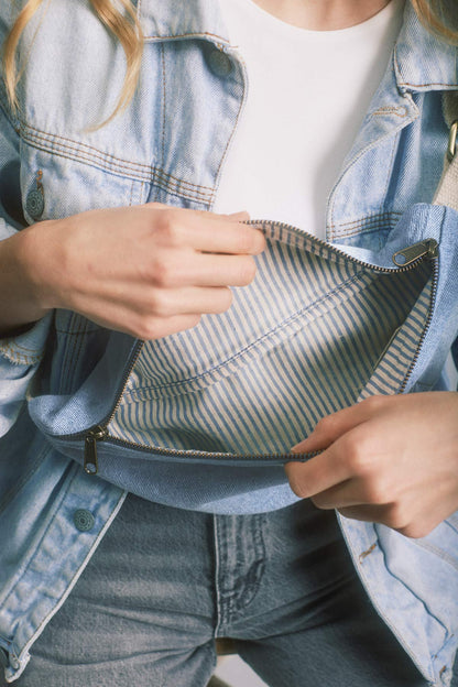 Olivia Denim Blue Belt Bag