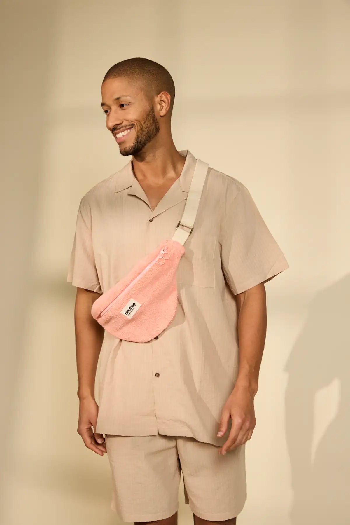 Olivia Coral Pink Terry bum bag