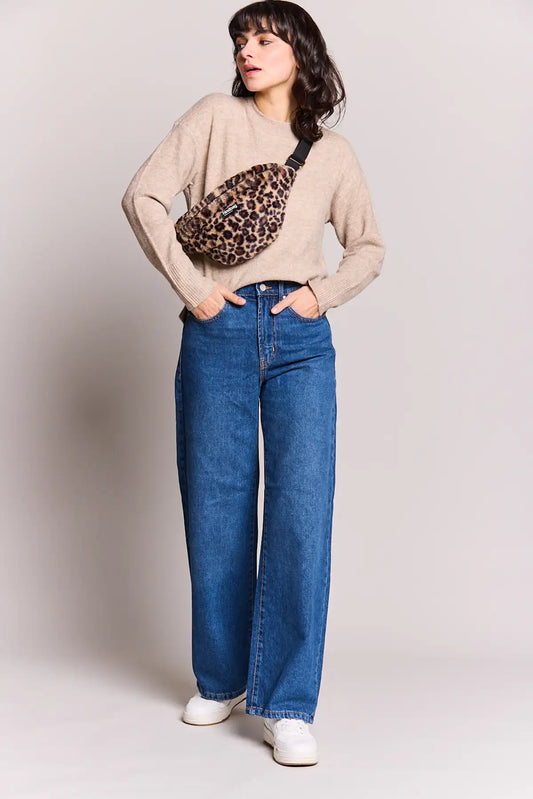 Olivia Leopard faux fur Fanny Pack