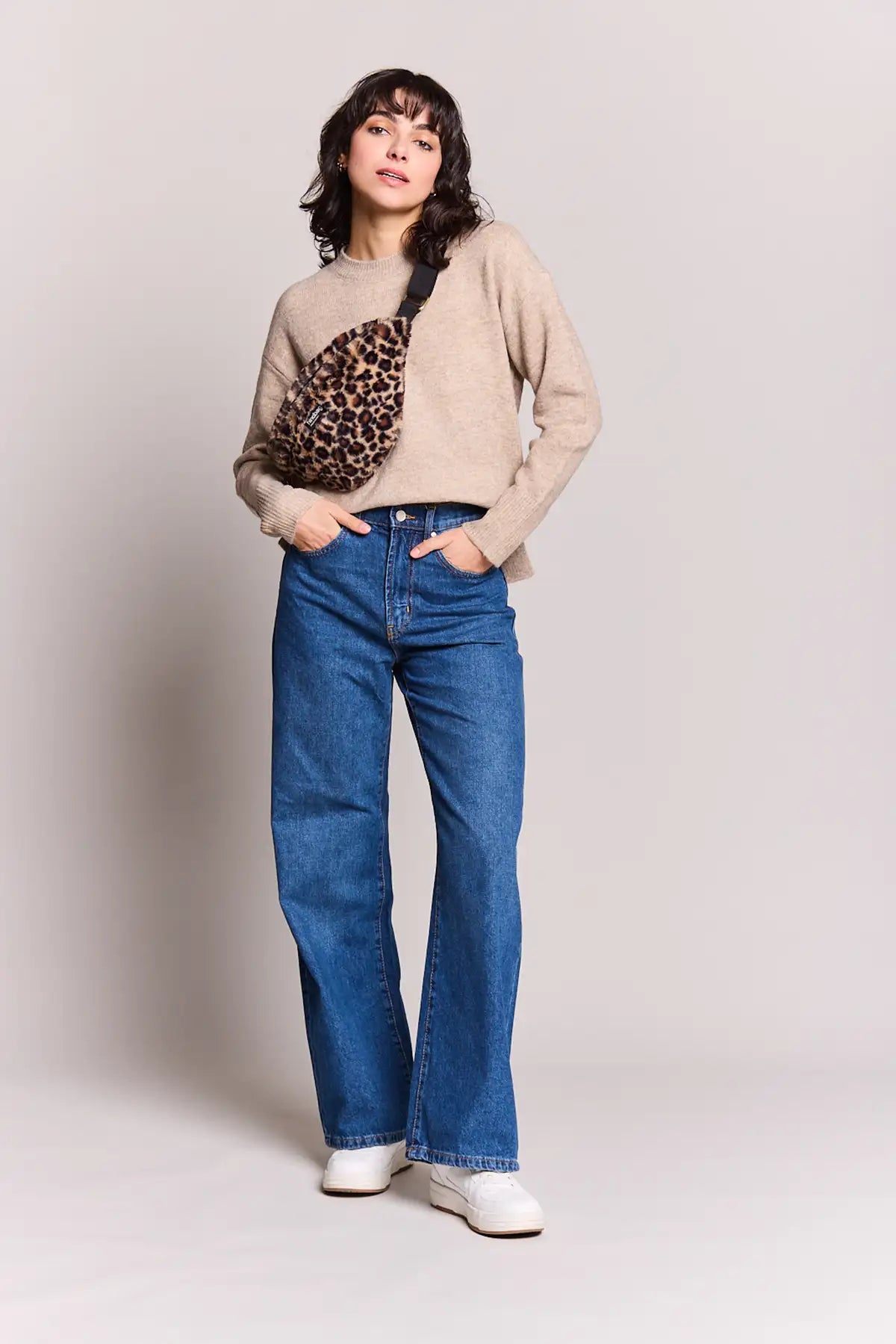 Olivia Leopard faux fur Fanny Pack