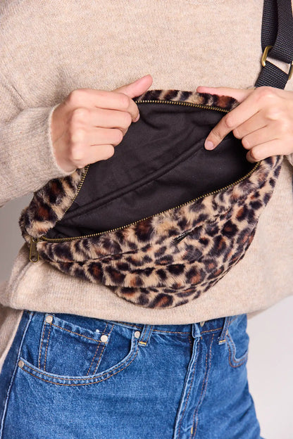 Olivia Leopard faux fur Fanny Pack