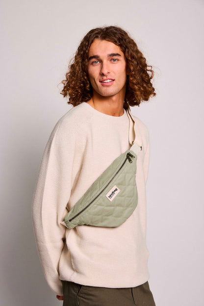 Olivia Clay Green Quilted Fanny Pack