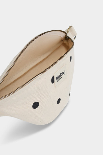 Olivia Ecru Polka Dot Belt Bag