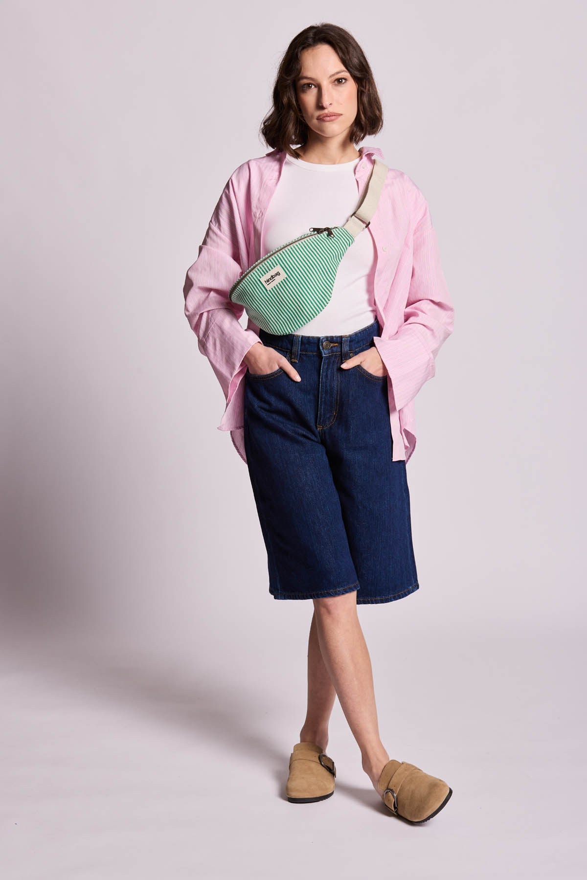 Olivia Green Stripes Bum Bag