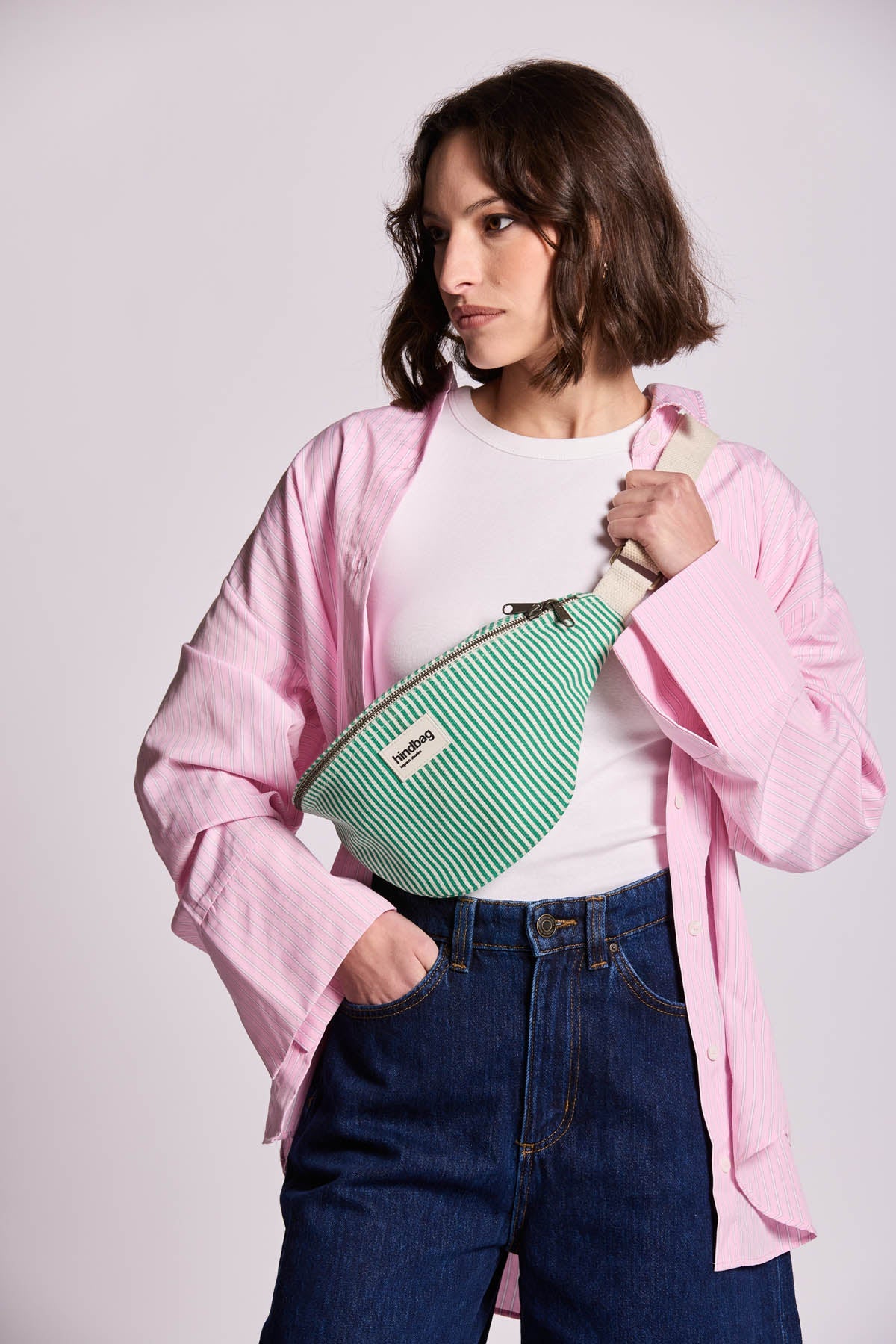 Olivia Green Stripes Bum Bag
