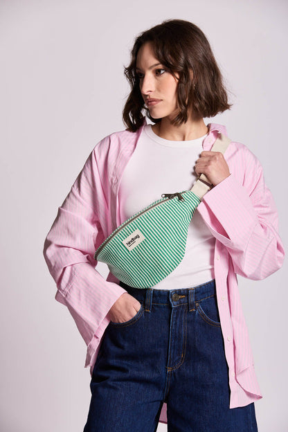 Olivia Green Stripes Bum Bag