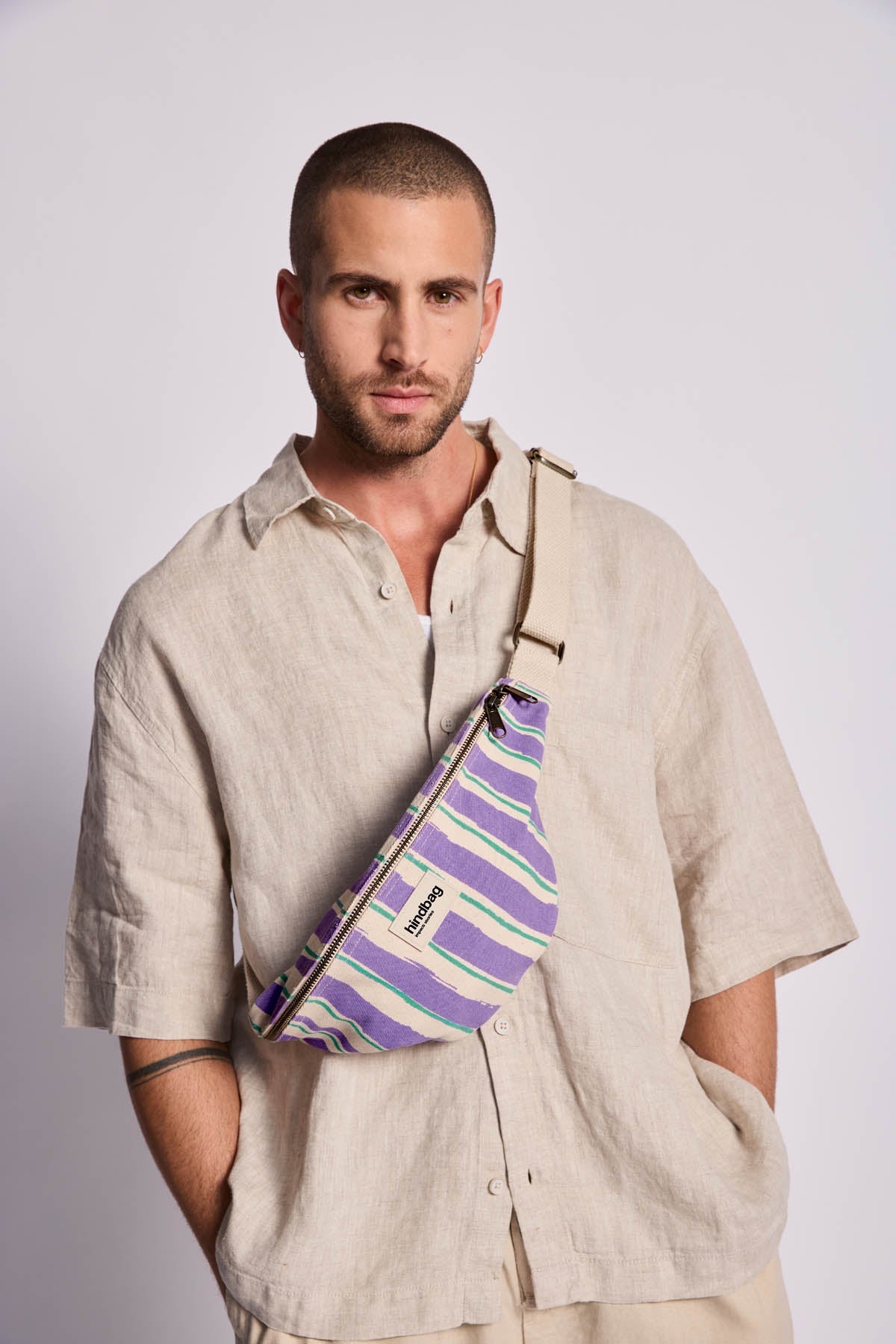 Olivia Green and Parma Stripes Bum Bag