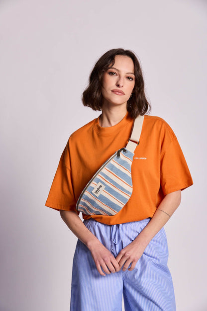 Olivia Orange and Blue Stripes bum bag