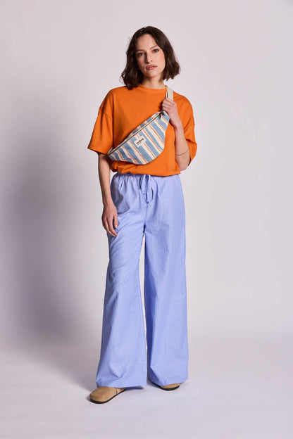 Olivia Orange and Blue Stripes bum bag