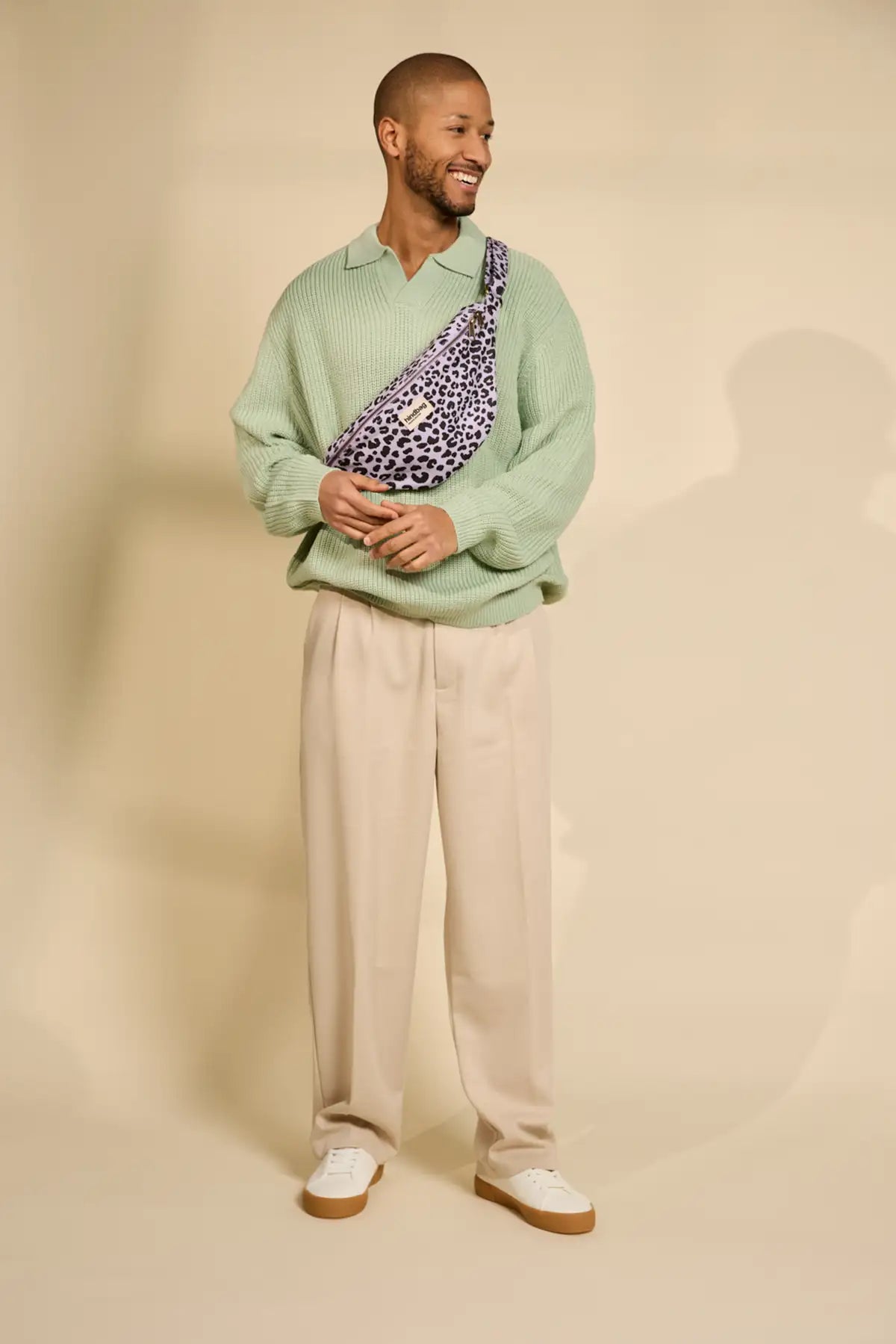 L Sasha Leopard Lilac Fanny Pack