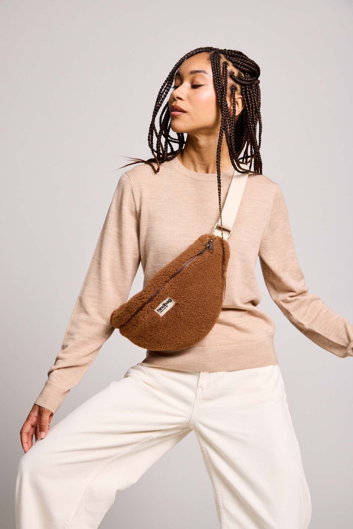 L Sasha Teddy Fanny Pack in Brown