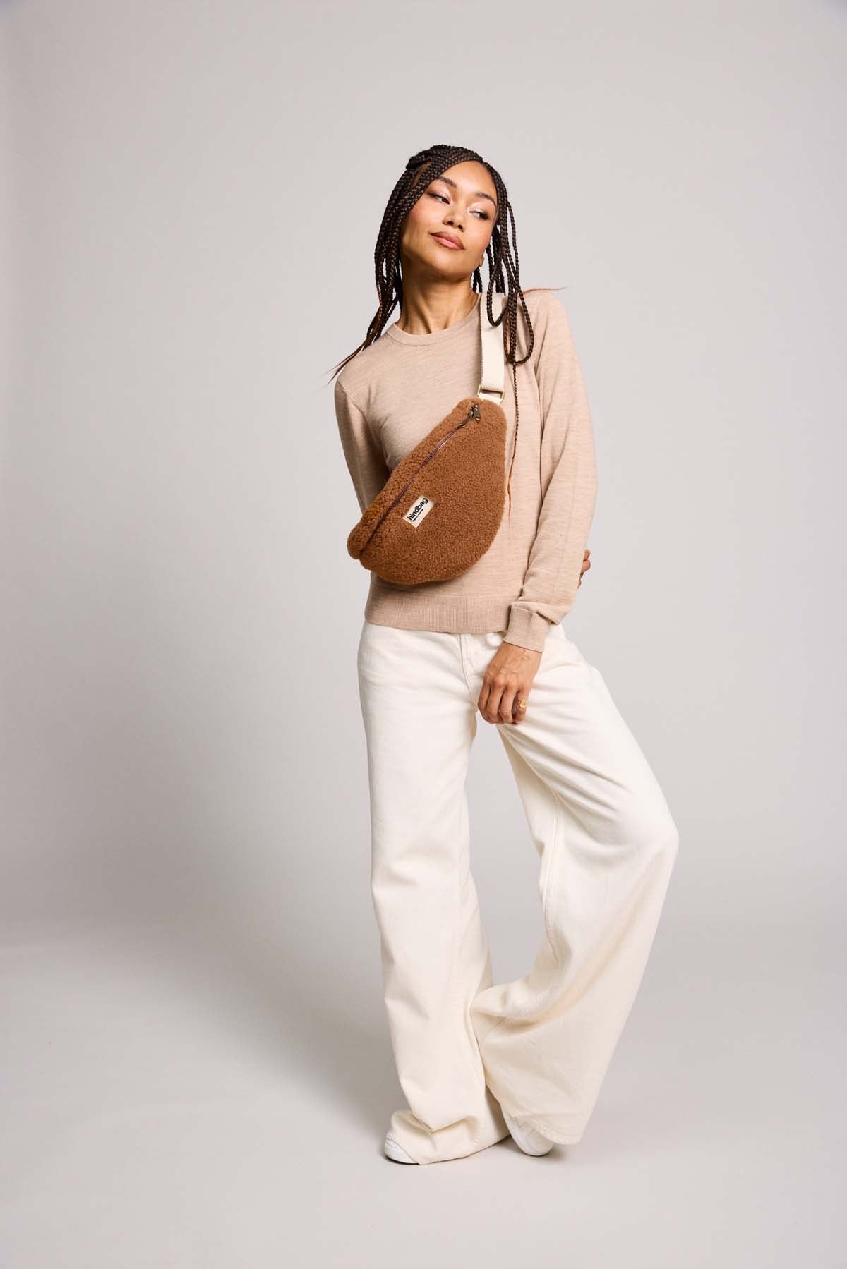 L Sasha Teddy Fanny Pack in Brown